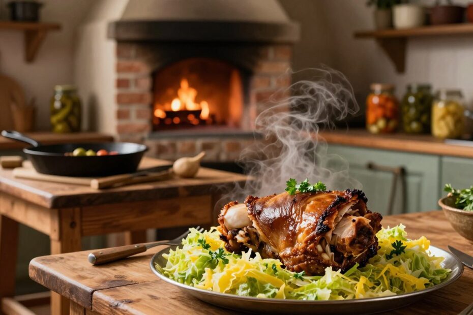 Karkówka w kapuście kiszonej w piekarniku