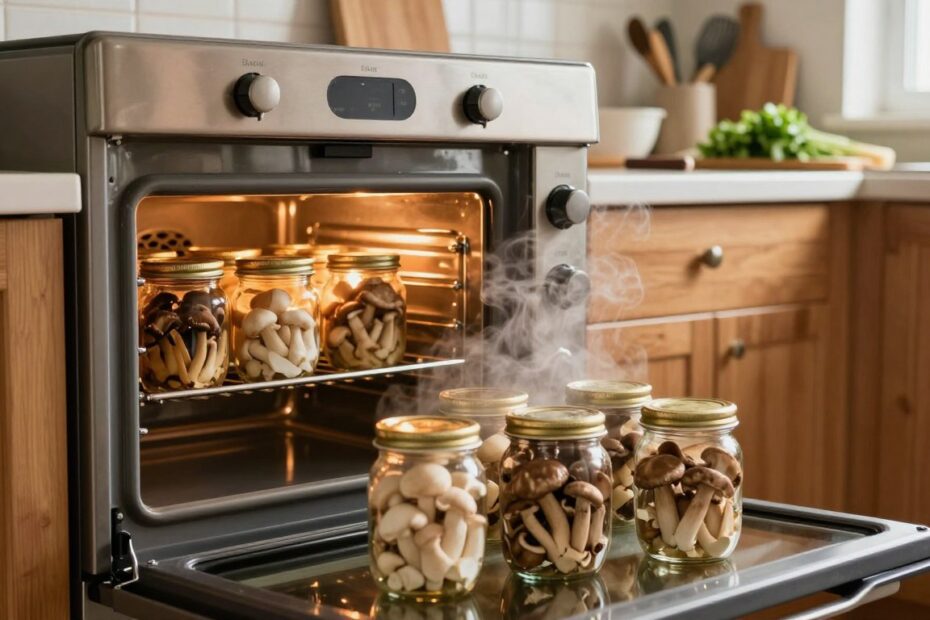 Pasteryzowanie grzybów w piekarniku