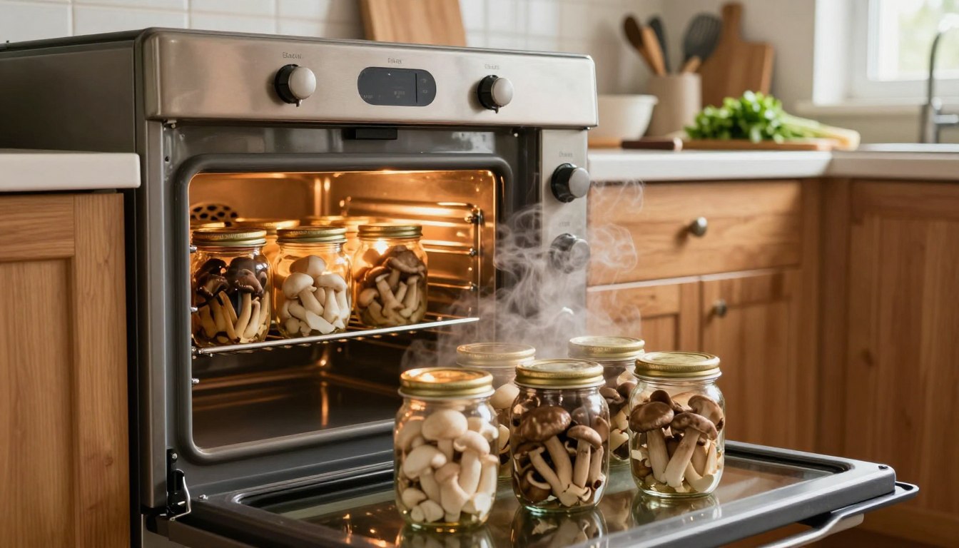 Pasteryzowanie grzybów w piekarniku