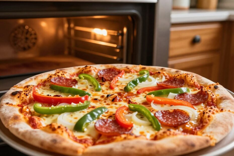 Pizza z tortilli w piekarniku