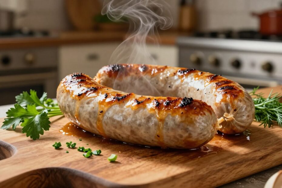 Surowa kiełbasa pieczona w piekarniku